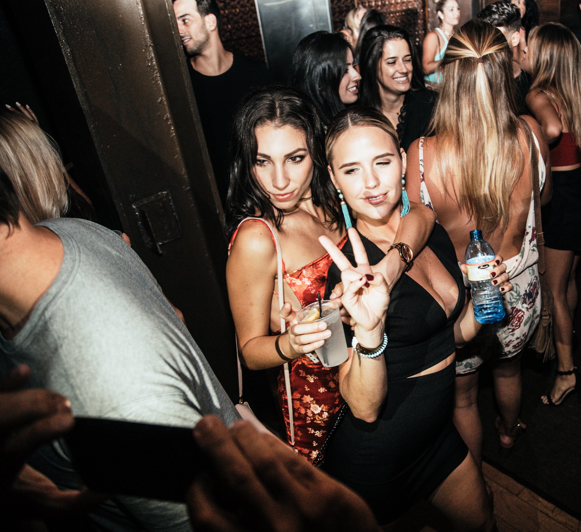 Bottle-service moment in the VIP section