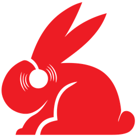 Red Rabbit Presents logo — a red rabbit with a vinyl record for an ear