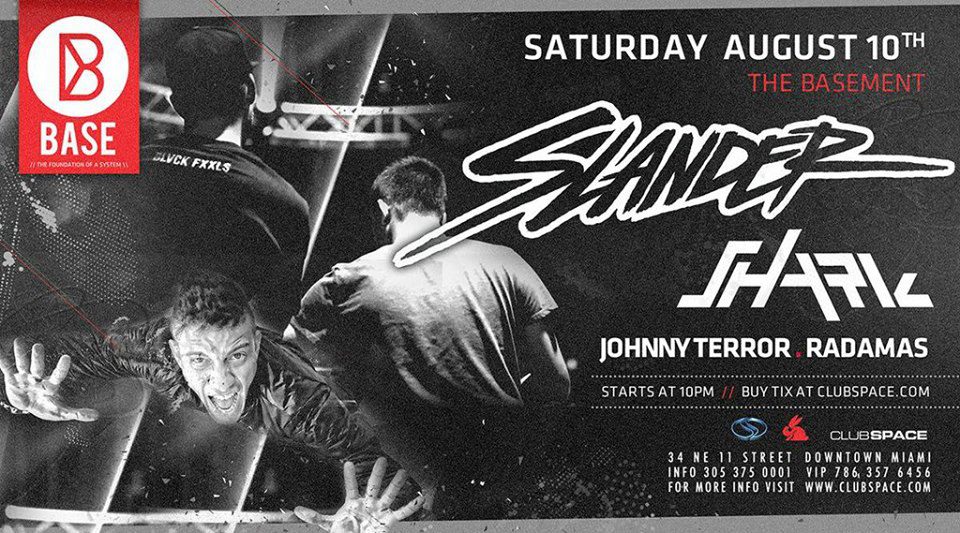 The Basement flyer with Slander and Snails at Base