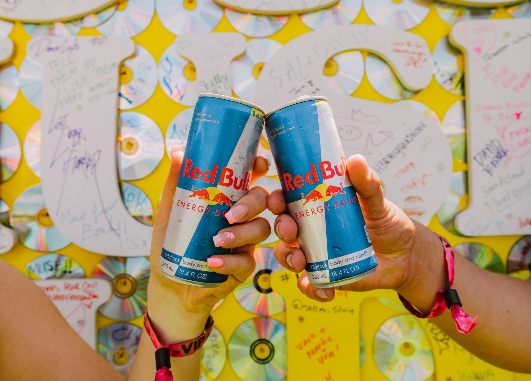 Red Bull toast at the CD signing wall